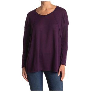 Forgotten Grace Crew Neck Side Slit Long Sleeve